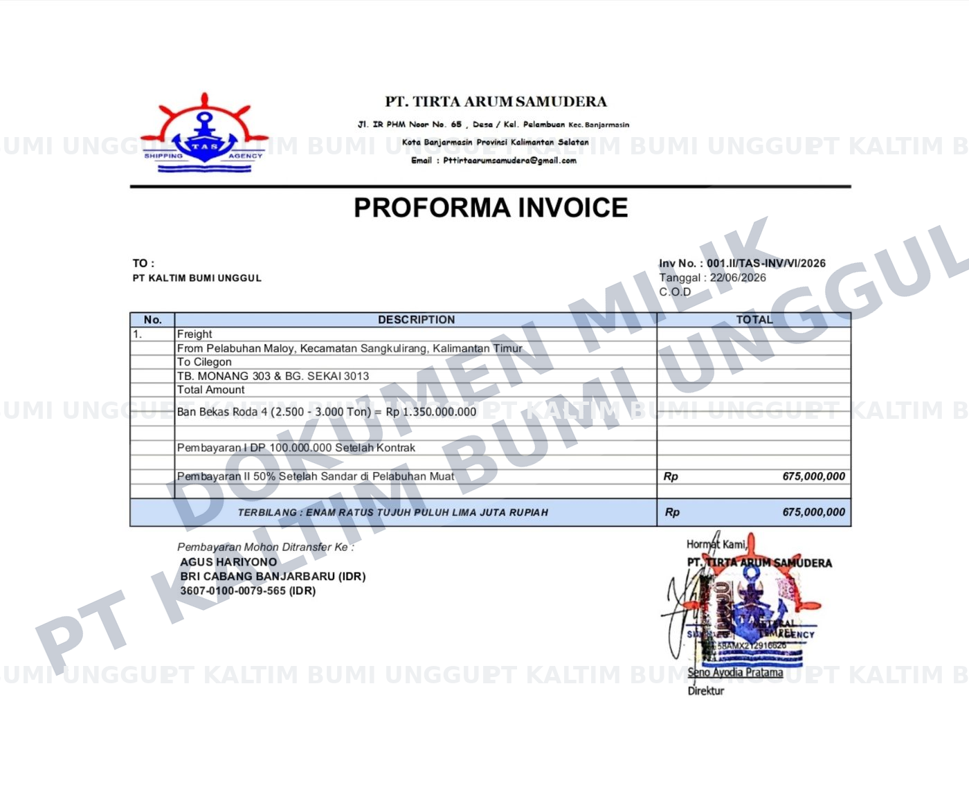 Proforma Invoice